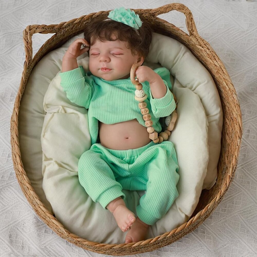 🆕18nch Full Silicone Body Newborn Baby Doll GirlPoseable Limbs with Feeding Toy